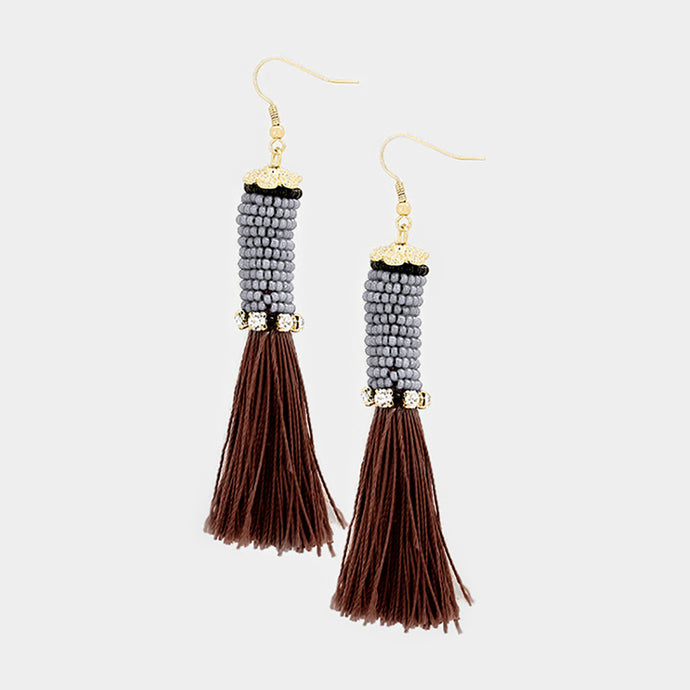 Beaded Tassel Earrings -01
