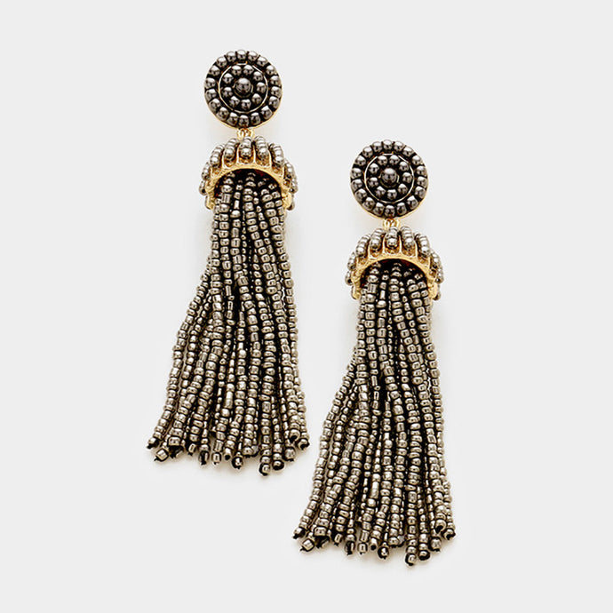 Beaded Tassel Earrings -03