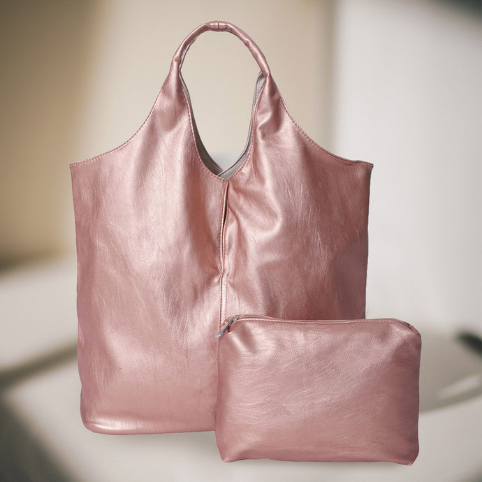 Reversible Tote - Metallic Rose Gold