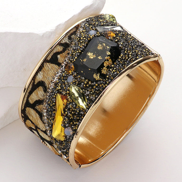 Embellished Hinged Bangle Bracelet