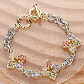 Two Tone Toggle Bracelet