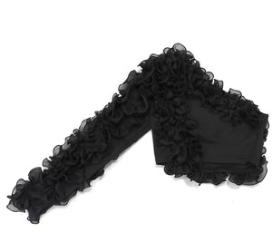 One Shoulder Ruffle Top - Black
