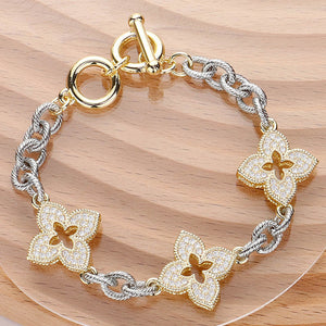 Quatrefoil Toggle Bracelet-Gold