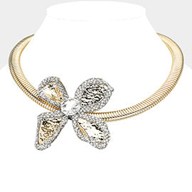 Metal Flower Statement Choker