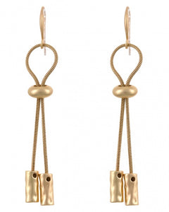 Hammered Dangle Earrings - Silver Gold