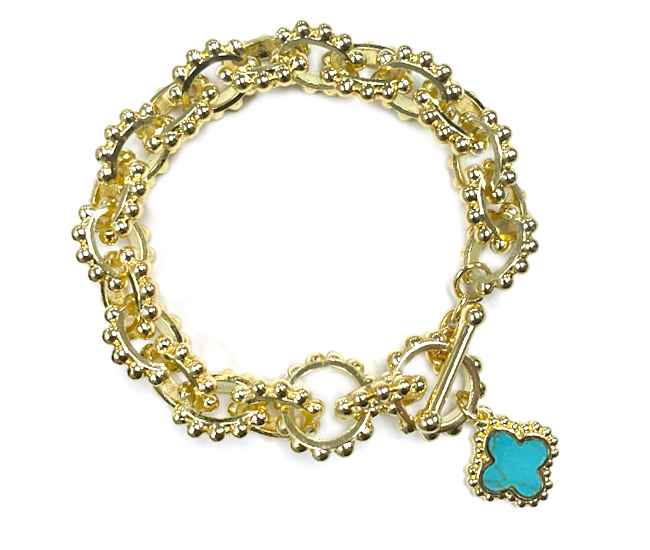 Turquoise Quatrefoil Bracelet