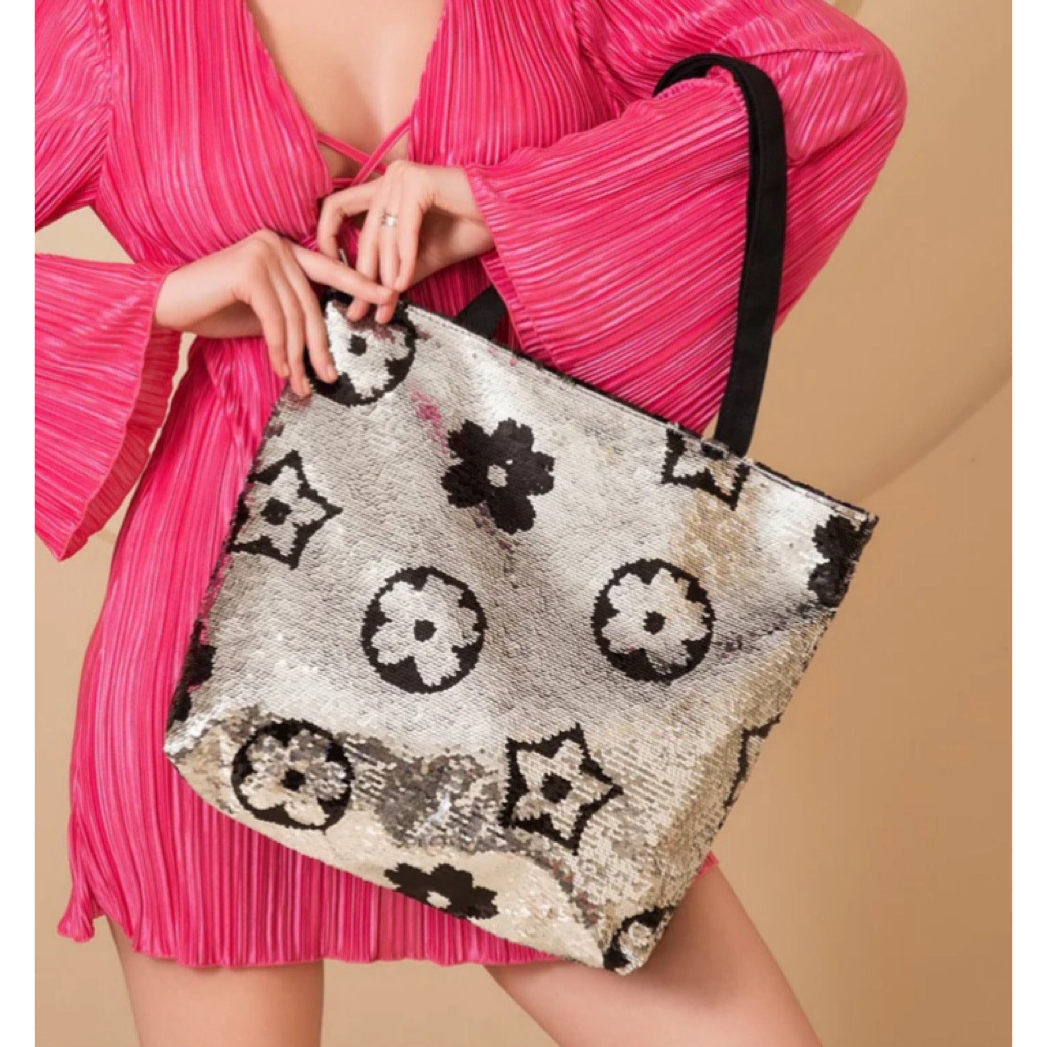 Silver Sequin Tote