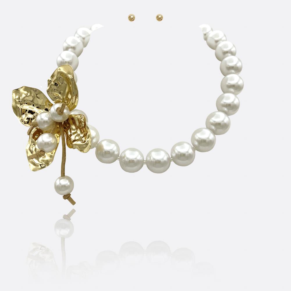 Pearl Flower Necklace Set