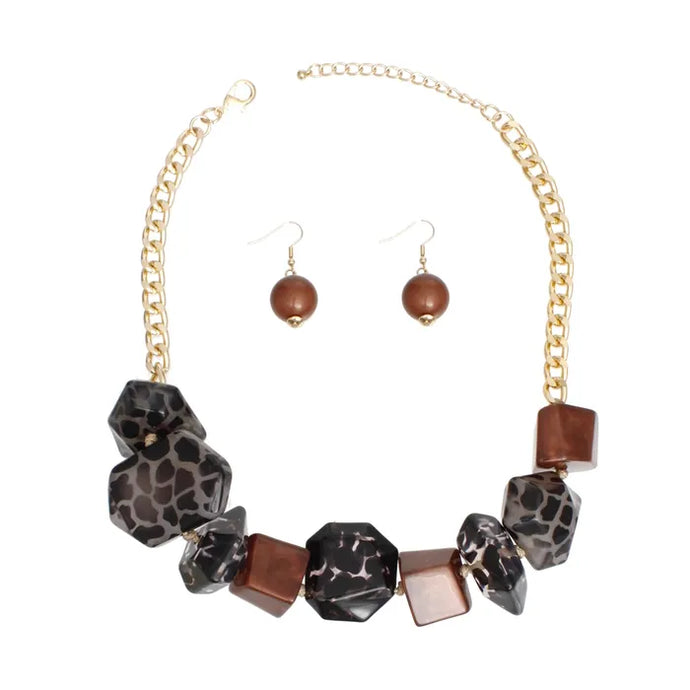 Beaded Leopard Chunky Necklace