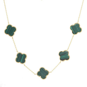 Green Quatrefoil Necklace
