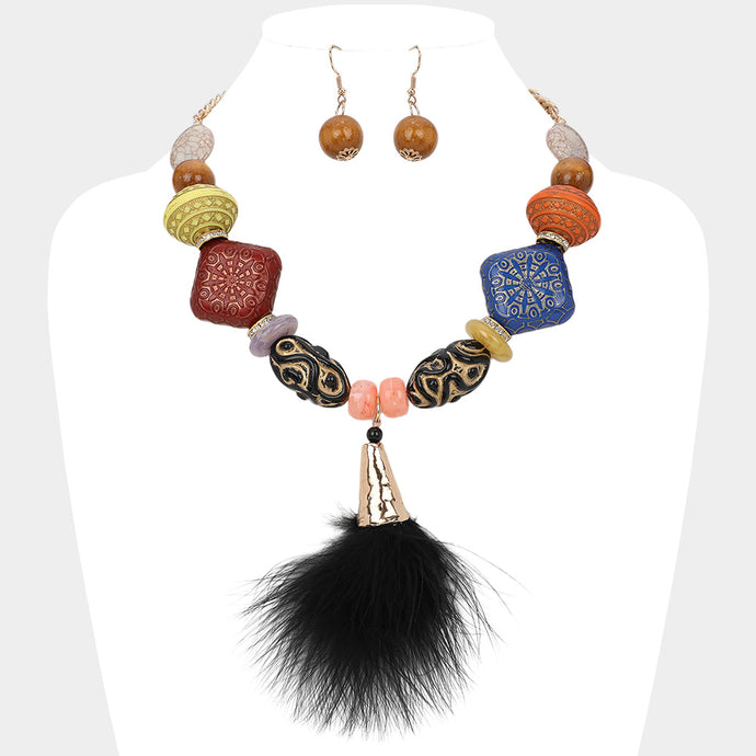 Ethic Chunky Wood Necklace