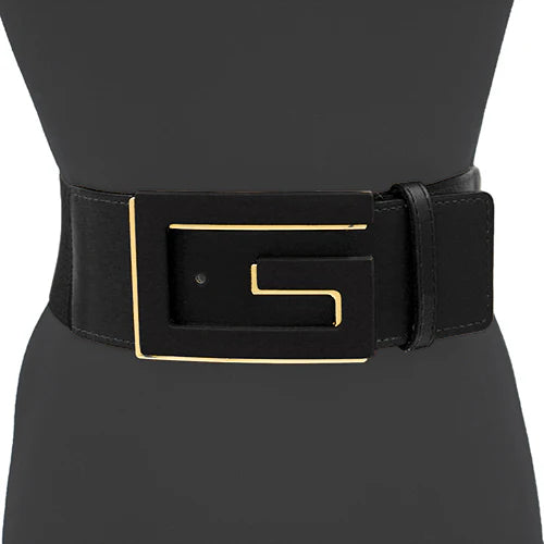 Black and Gold Stretch Belt
