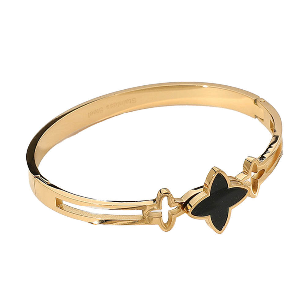 Clover Pointed Hinged Bangle Bracelet