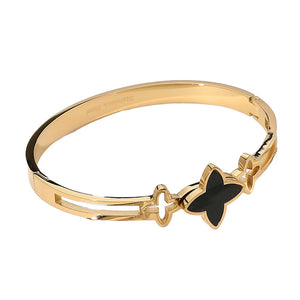 Clover Pointed Hinged Bangle Bracelet
