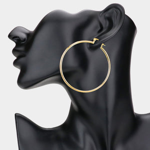 2.3 Inch Metal Hoop Earrings