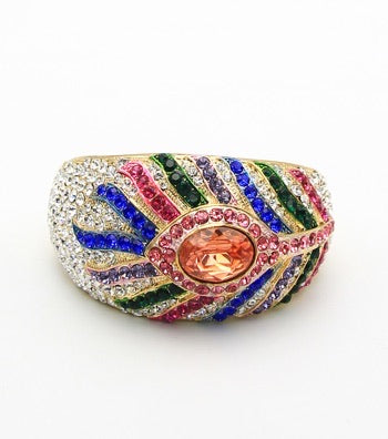 Peacock Crystal Hinge Bracelet-Multi