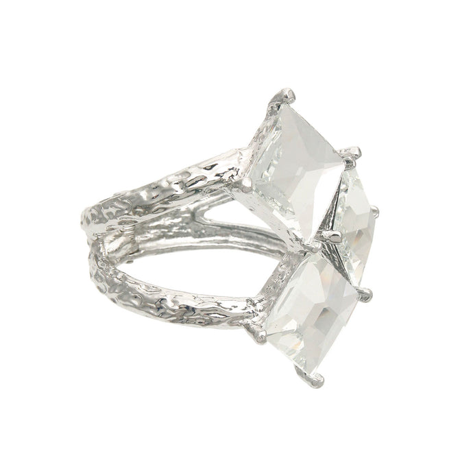 Oversize Silver Square Diamond Bracelet