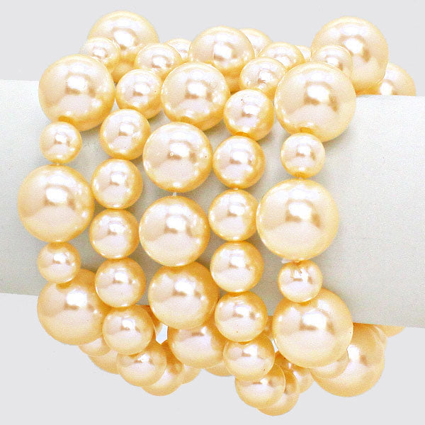 5 Strand Multi Strand Pearl Bracelet