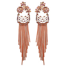 Load image into Gallery viewer, Long Crystal Fringe Earrings