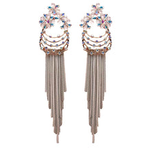 Load image into Gallery viewer, Long Crystal Fringe Earrings