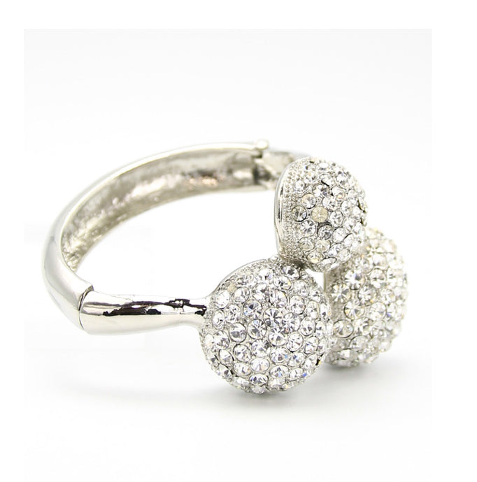 Cluster Ball Hinge Bracelet-Clear