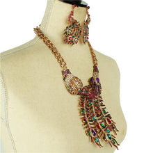 Load image into Gallery viewer, Purple Peacock Necklace Set