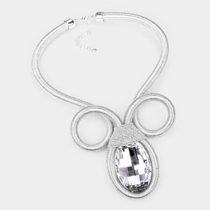 Silver Fabric Necklace