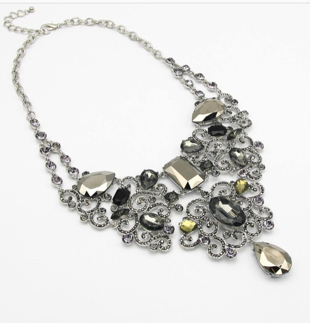 Victorian Bib Hematite Necklace