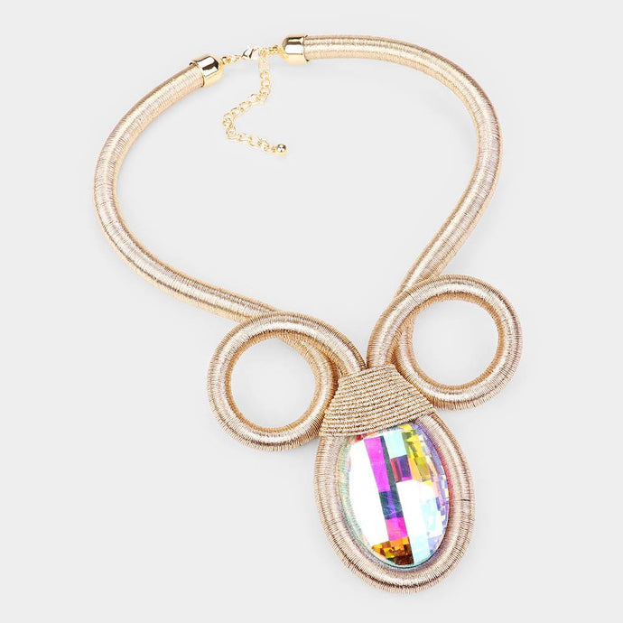 Gold Fabric Necklace (Multi 2)
